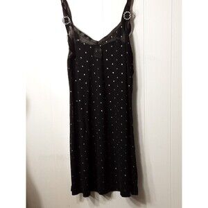 Nick & Sarah Intimates Black sheer Rhinestone Babydoll Gown Size M